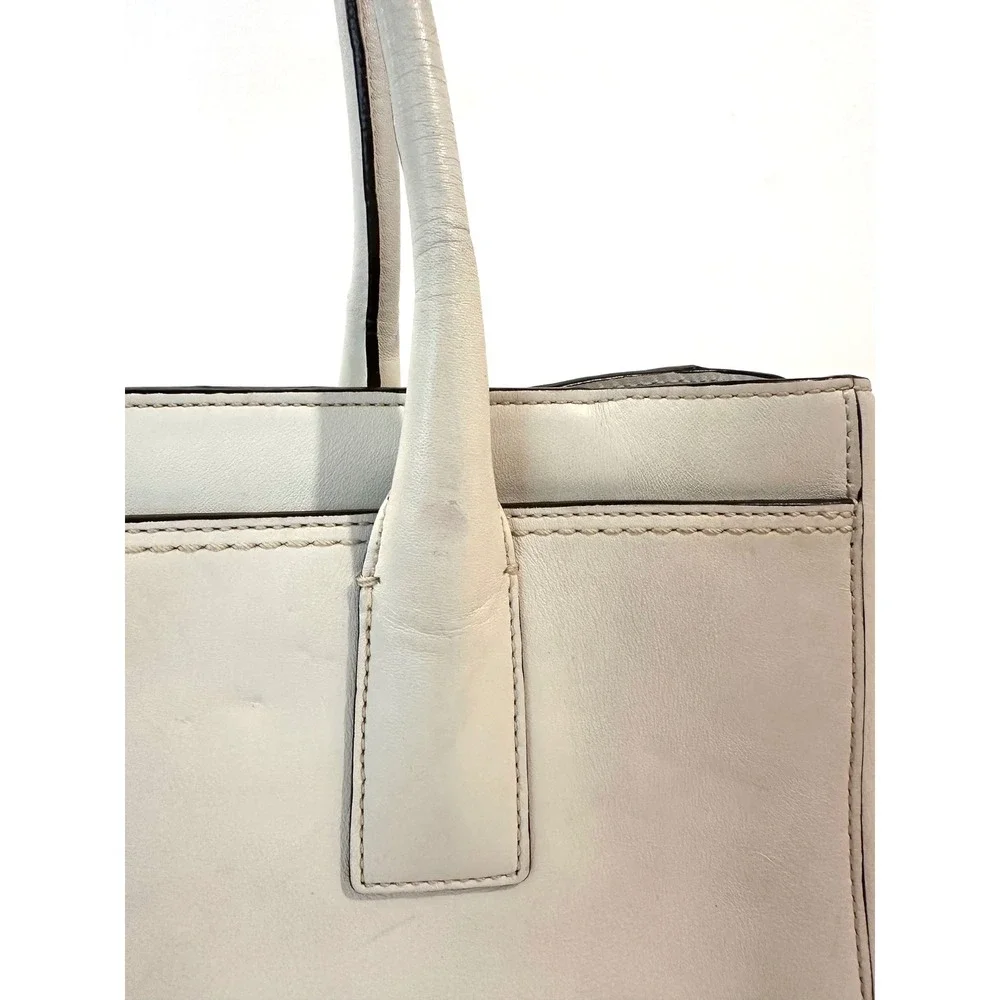 Coach Hamptons Y2K White Leather Purse Turnlock Tote Shoulder Classic Handbag